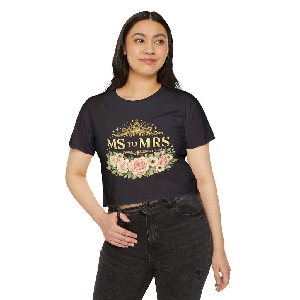 Ms to Mrs Floral Crop Top — Bridal Bachelorette Festival Shirt