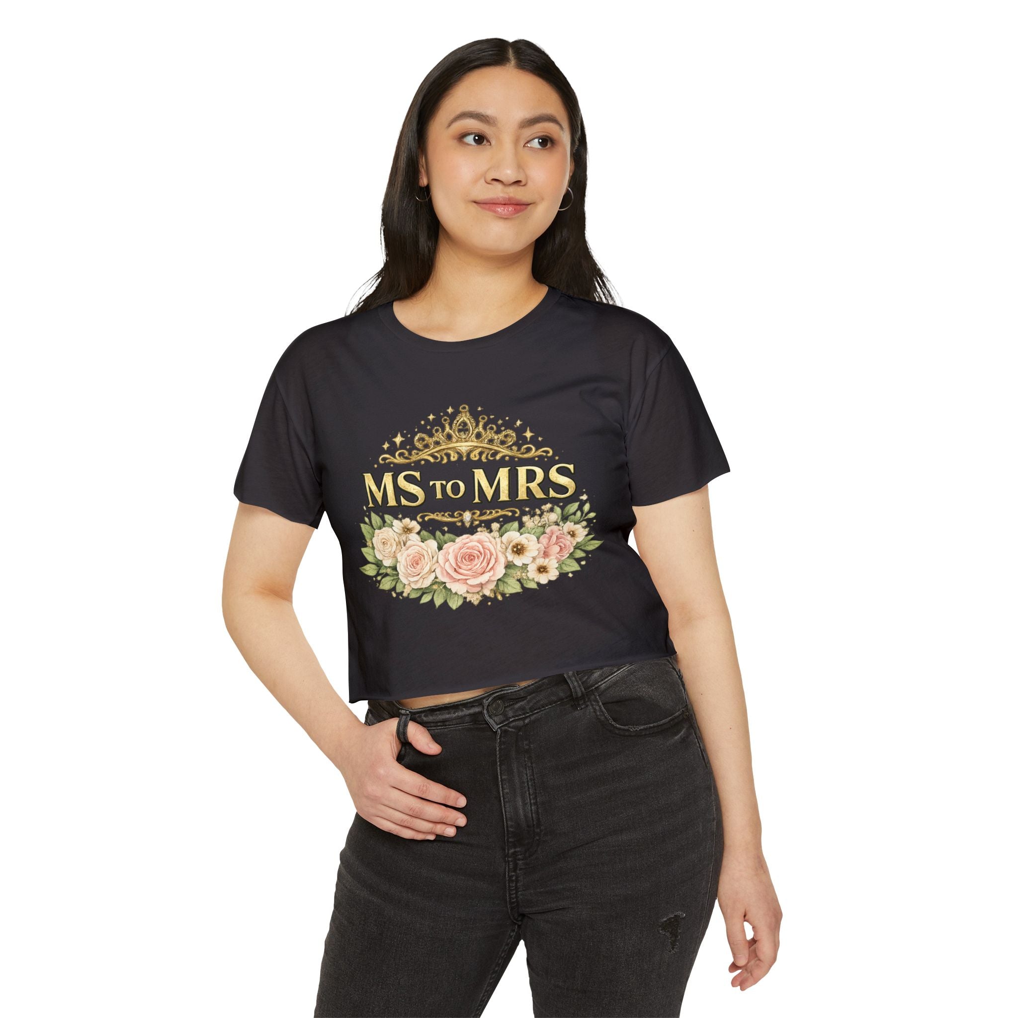 Ms to Mrs Floral Crop Top — Bridal Bachelorette Festival Shirt
