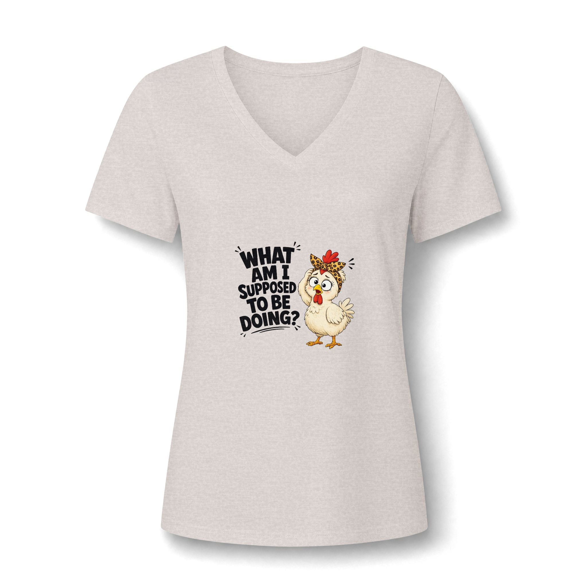 What am I doing Women's Relaxed Heather CVC V-Neck Tee